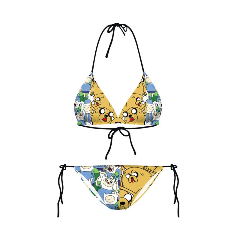 Bikini 2023 Plavky Mujer Sexy Set Swimsuit biquini Skull Printed Women Bra Swimwear Green Bathing Suit Bikinis Y03002