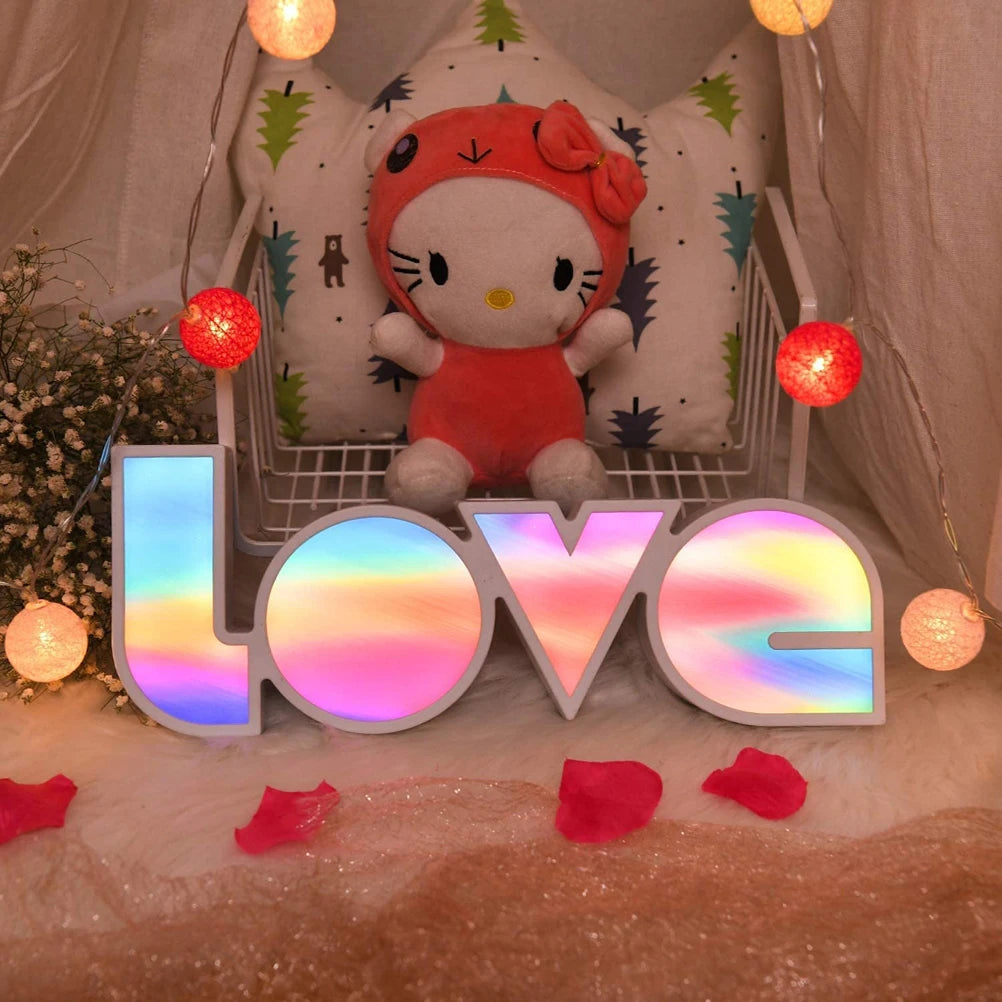 Love Neon Light Sign LED Letter Night Lamp Battery USB Powered Nightlight for Christmas Valentine Proposal Wedding Decorations
