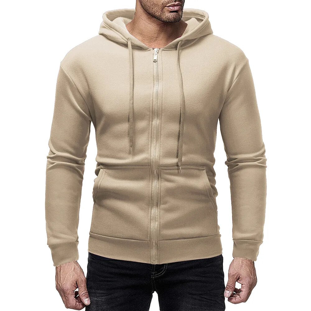Mens Hoodies Solid Color Hooded Sweatshirts