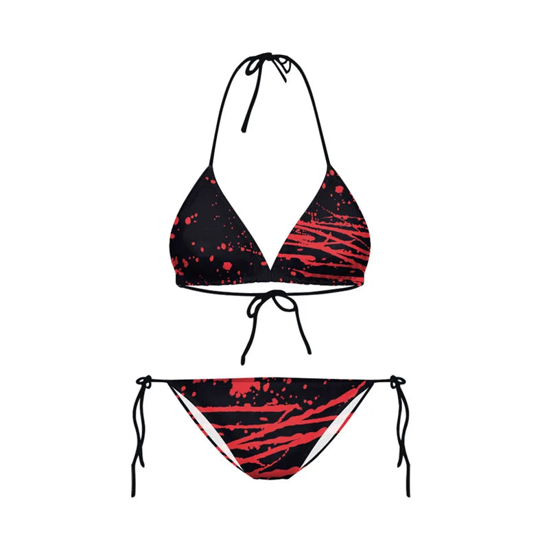 Bikini 2023 Plavky Mujer Sexy Set Swimsuit biquini Skull Printed Women Bra Swimwear Green Bathing Suit Bikinis Y03002