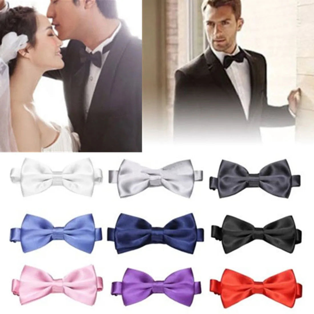 Sale 1PC Gentleman Men Classic Tuxedo Bowtie Necktie For Wedding Party Bow tie knot Bow Tie Boys Fashion 33 Solid Colors