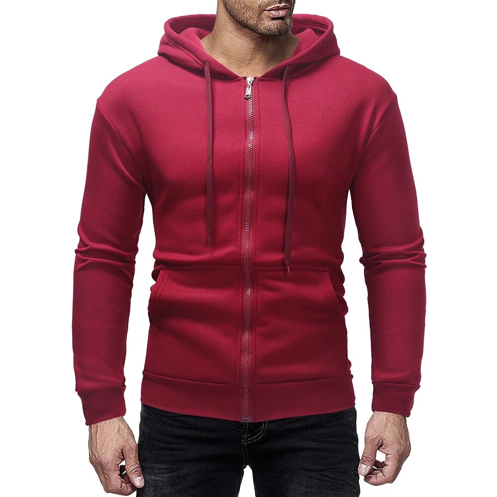 Mens Hoodies Solid Color Hooded Sweatshirts