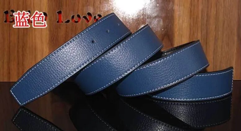 new Luxury Brand H Belts for Men High Quality Pin Buckle Male Strap Genuine Leather Waistband Ceinture Homme,No Buckle 3.3cm