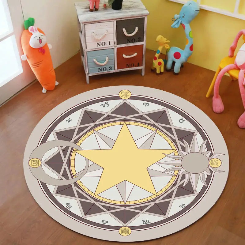 60/80/100CM Cartoon Round Carpet Cardcaptor Sakura Magic Circle Rug Computer Chair Mat