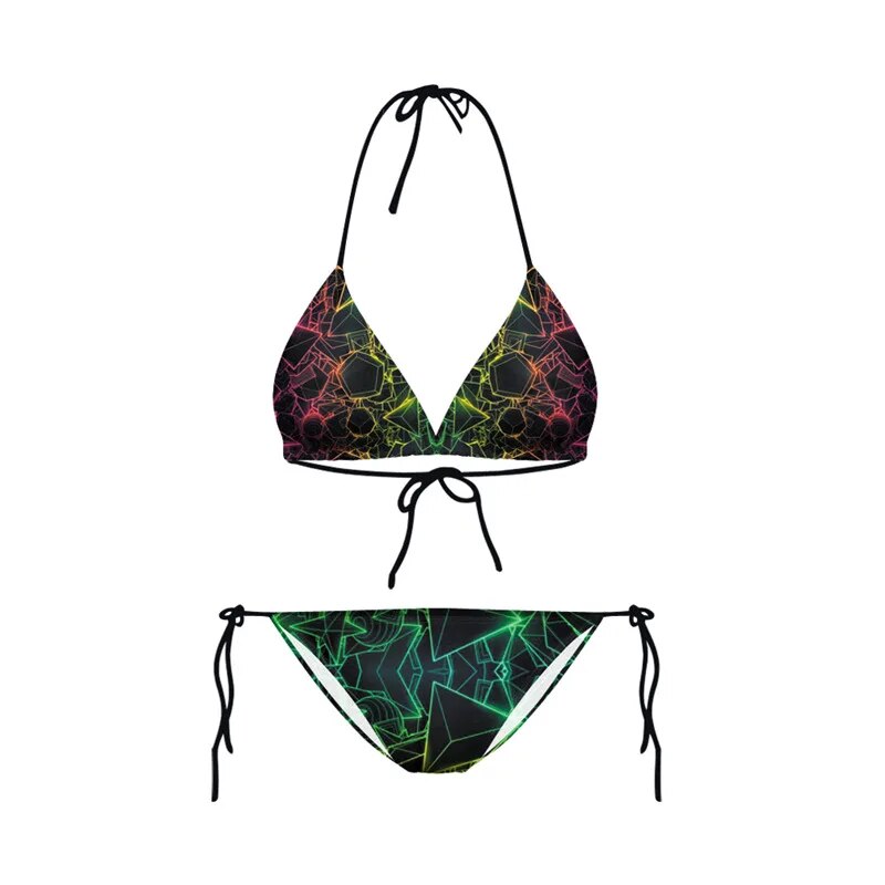 Bikini 2023 Plavky Mujer Sexy Set Swimsuit biquini Skull Printed Women Bra Swimwear Green Bathing Suit Bikinis Y03002