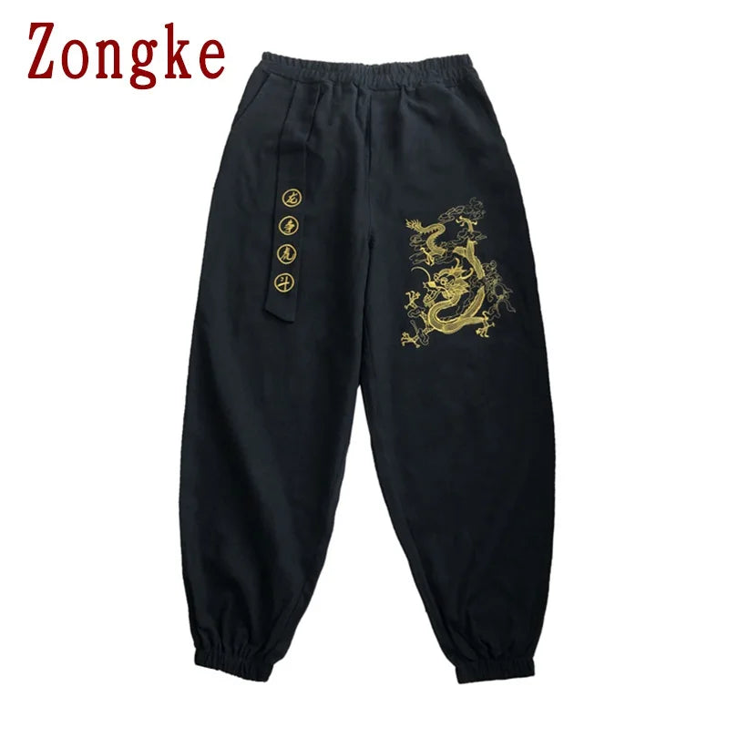 Dragon Embroidery Pants Men Joggers Trousers Men Pants Streetwear Sweatpants Harem Pants Men Trousers 5XL 2023 Spring New