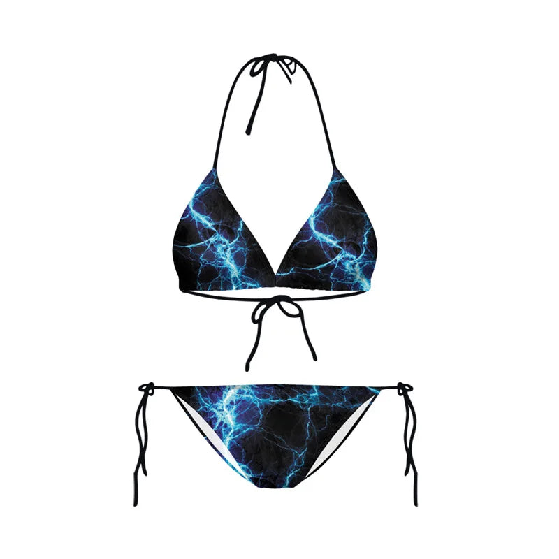 Bikini 2023 Plavky Mujer Sexy Set Swimsuit biquini Skull Printed Women Bra Swimwear Green Bathing Suit Bikinis Y03002