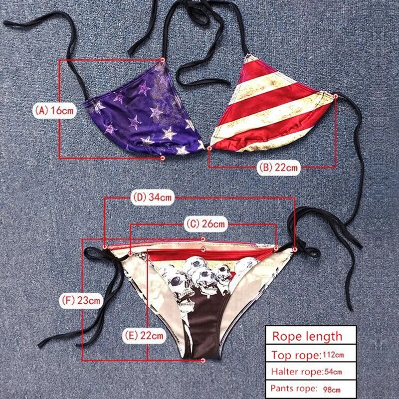 Bikini 2023 Plavky Mujer Sexy Set Swimsuit biquini Skull Printed Women Bra Swimwear Green Bathing Suit Bikinis Y03002
