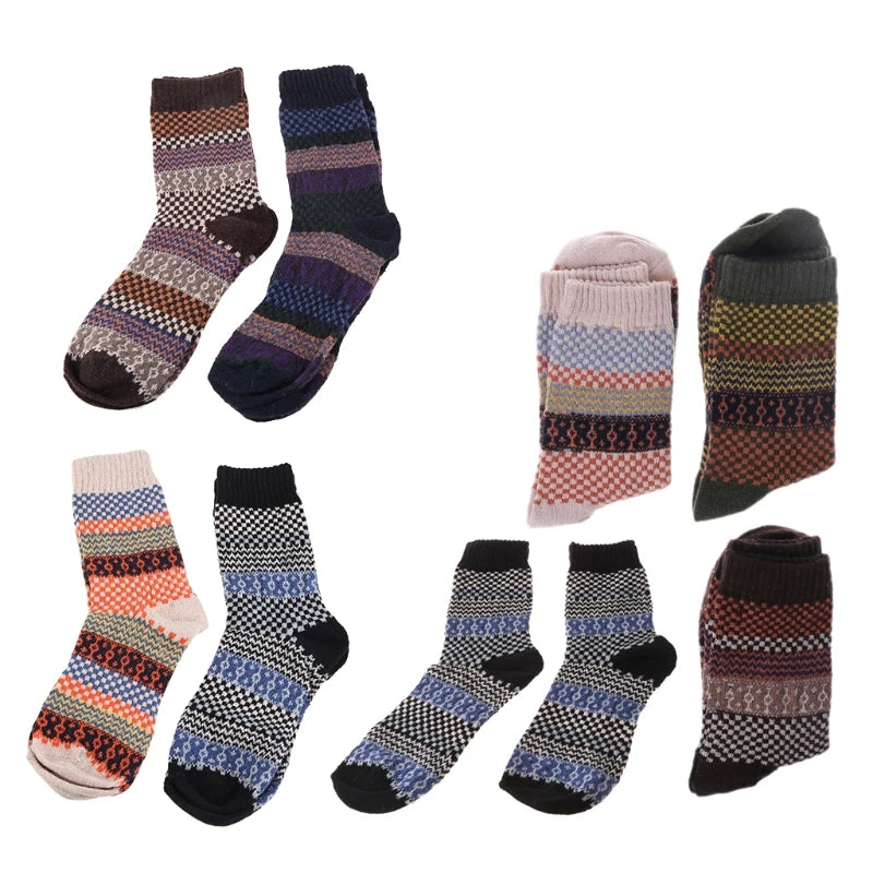 4Pair Mens Soft Thick Angora Cashmere Casual Rabbit Wool Blend Warm Winter Socks