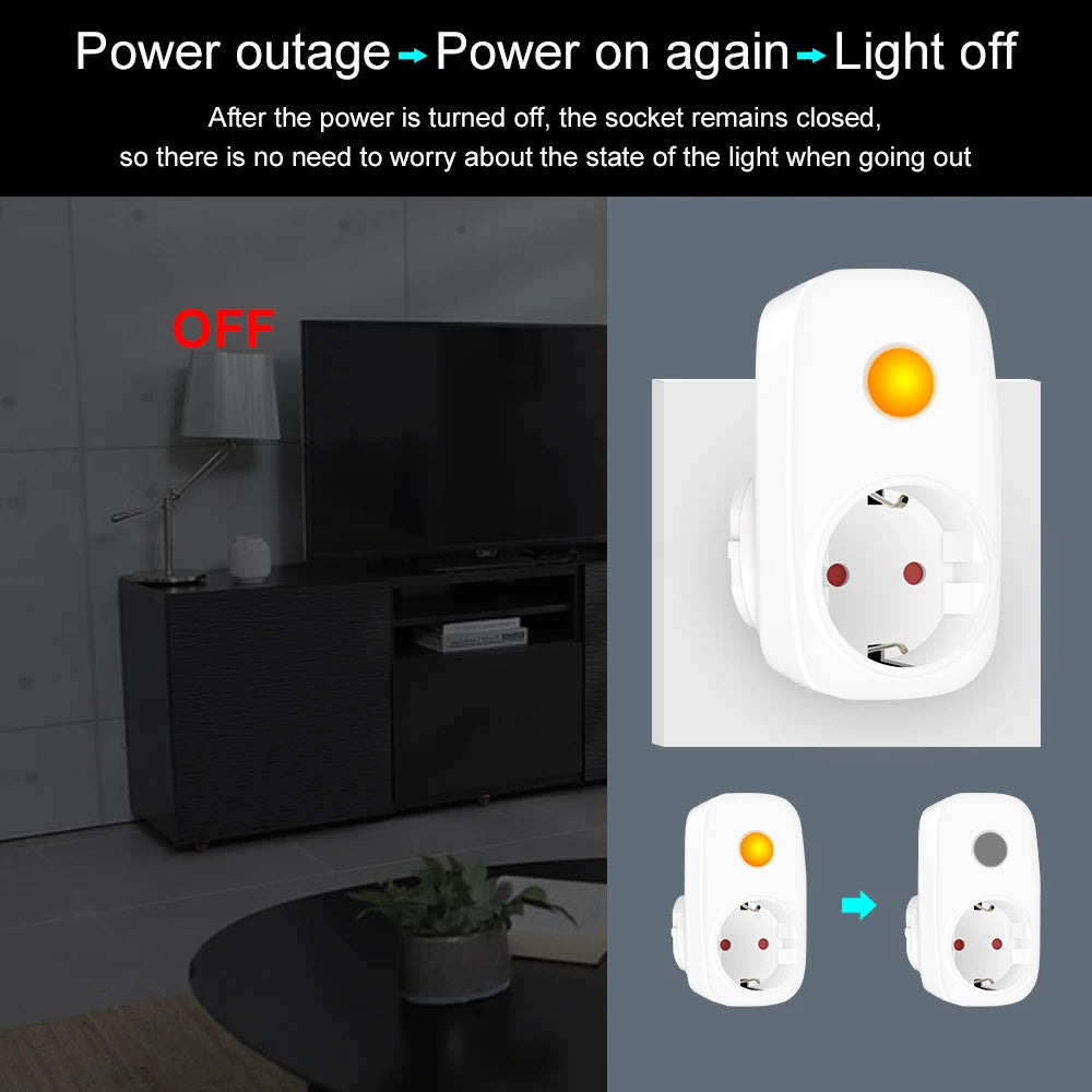 433Mhz Universal Remote Control Wireless Switch Smart Socket EU French Power Plug Programmable 15A 220V LED Electrical Outlets