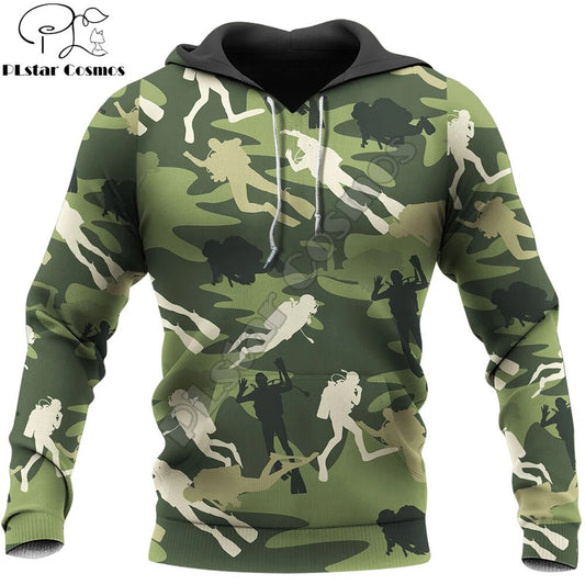 Fashion Mens hoodies 3D printed Scuba Diving Art Sweatshirt Hoodie Harajuku Autumn Streetwear Unisex Casual Tracksuit DW0109