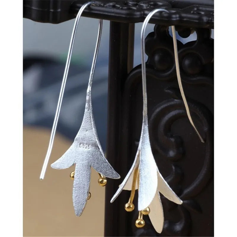 Bohemian Flower Dangle Earrings for Women Fashion Jewelry Romantic Wedding Statement Brincos Engagement Ladies Hook Earings