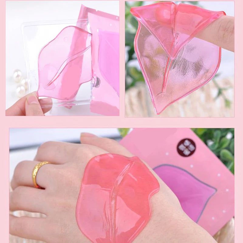 5/8Pcs Lip Plumper Crystal Collagen Lip Mask Pads Moisture Essence Anti Ageing Wrinkle Patch Pad Gel Scrub Lips Care Enhancer