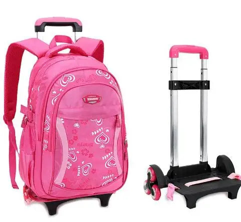 Kid's Travel Rolling luggage Bag School Trolley Backpack girls backpack On wheels Girl's Trolley School wheeled Backpacks Child