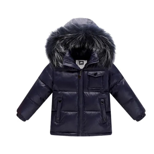Black Winter Jacket Parka For Boys Winter Coat 90% Down Girls Jackets Children's Clothing Snow Wear Kids Outerwear Boy Clothes