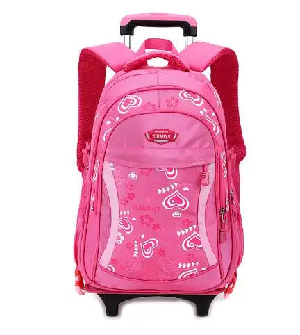 Kid's Travel Rolling luggage Bag School Trolley Backpack girls backpack On wheels Girl's Trolley School wheeled Backpacks Child