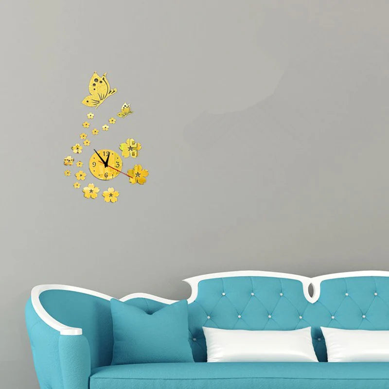 new hot acrylic clocks watch wall clock modern design 3d crystal mirror watches home decoration living room