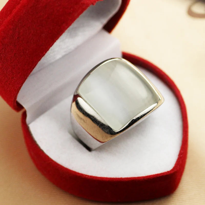 MOONROCY Rose Gold Color Silver Color Wedding Opal Crystal Rings for Women or Men Big Size Dropshipping Vintage JewelryGift