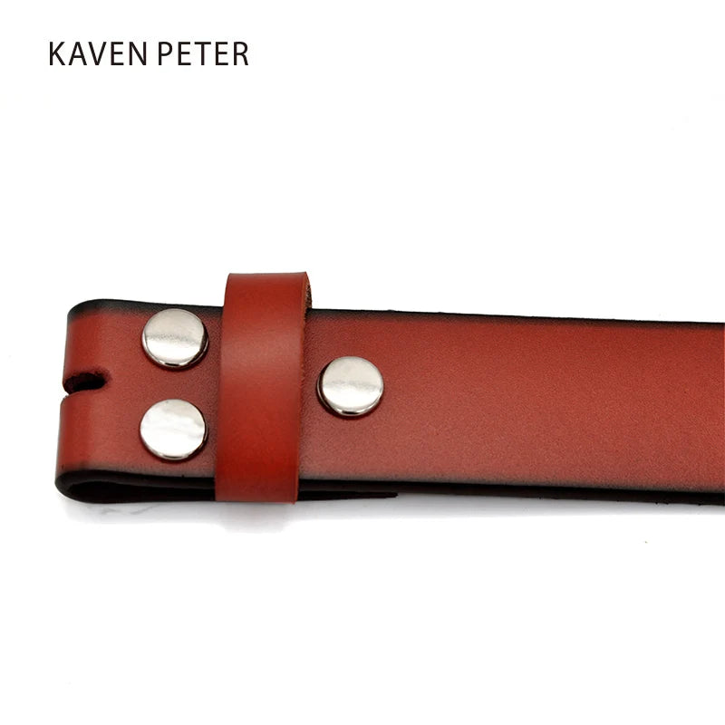 Genuine Leather Belts Without Buckle for Men Brand Strap Vintage Jeans Cowskin Strap With One Layer Leather 29"-42"