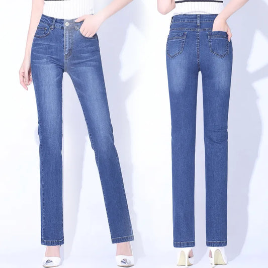 New Brand Luxury Pants Women High Waist Skinny Stretch Jeans Female Dark Blue Slim Fit Pants High Quality  Trousers