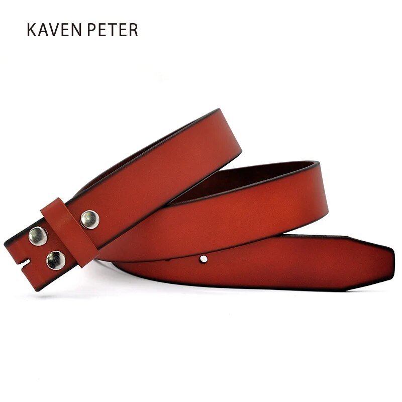 Genuine Leather Belts Without Buckle for Men Brand Strap Vintage Jeans Cowskin Strap With One Layer Leather 29"-42"