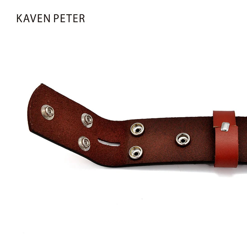 Genuine Leather Belts Without Buckle for Men Brand Strap Vintage Jeans Cowskin Strap With One Layer Leather 29"-42"