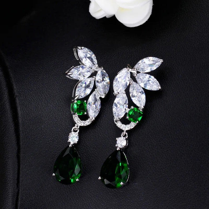 CWWZircons Gorgeous Cubic Zirconia Stones Big Long Yellow Dangling Drop Earings for Women White Gold Color Ear Jewelry CZ389