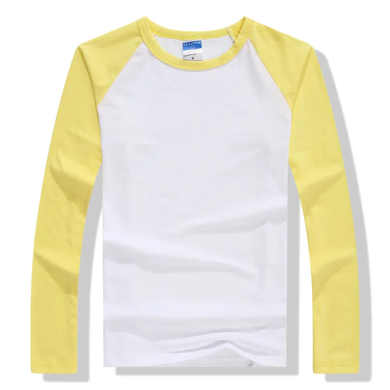 2022 Autumn Winter Long Sleeve T Shirt Men Contrast Color Round Collar Cotton Mens Casual Slim Fit Raglan T-Shirts Tees Tops