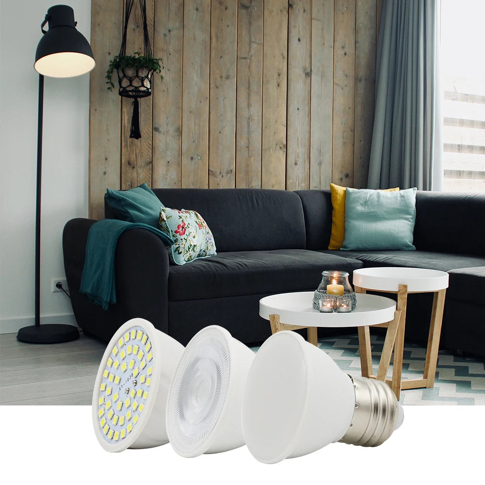 220V LED Lamp Cup E27 E14 MR16 GU10 Bulb Light Lampada LED Spotlight 48 LEDs 2835 Chip SMD Bombillas LED Lighting Corn Bulbs 6W