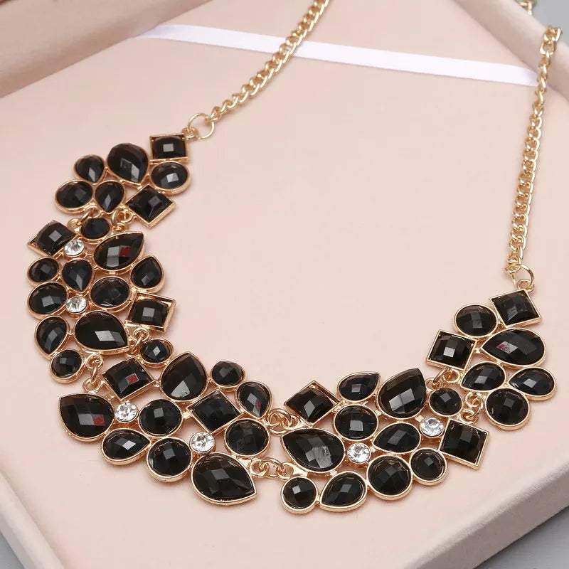 MINHIN New Popular Multicolor Big Pendant Clavicle Chain Necklace Women's Delicate Banquet Jewelry