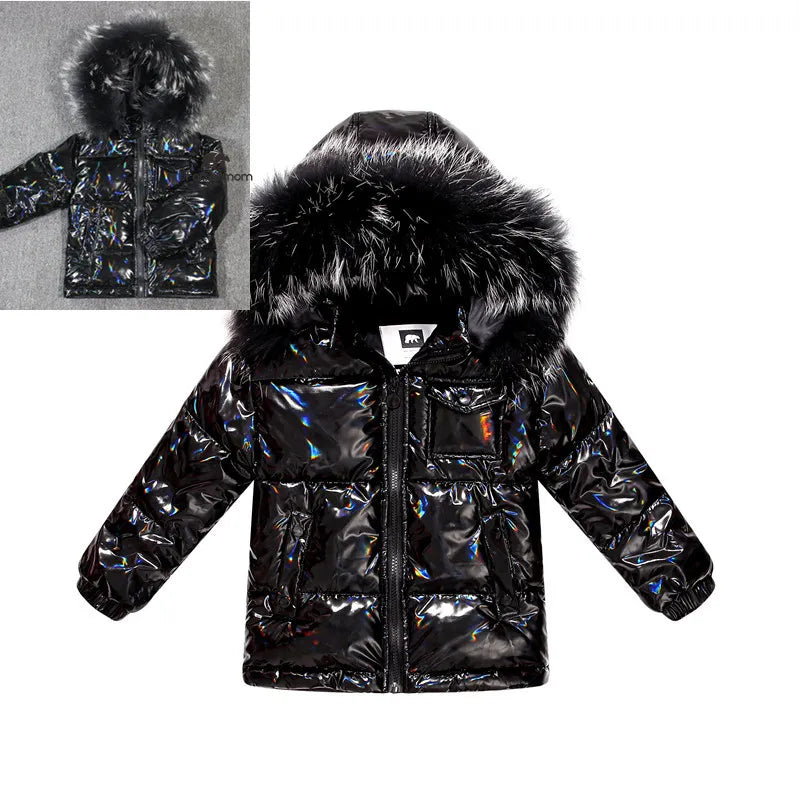 Black Winter Jacket Parka For Boys Winter Coat 90% Down Girls Jackets Children's Clothing Snow Wear Kids Outerwear Boy Clothes