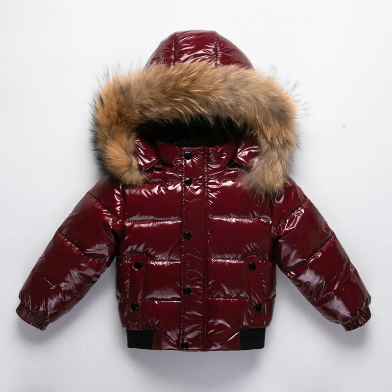 Black Winter Jacket Parka For Boys Winter Coat 90% Down Girls Jackets Children's Clothing Snow Wear Kids Outerwear Boy Clothes