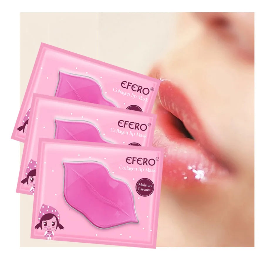 5/8Pcs Lip Plumper Crystal Collagen Lip Mask Pads Moisture Essence Anti Ageing Wrinkle Patch Pad Gel Scrub Lips Care Enhancer