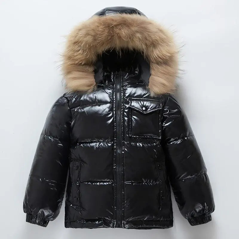 Black Winter Jacket Parka For Boys Winter Coat 90% Down Girls Jackets Children's Clothing Snow Wear Kids Outerwear Boy Clothes