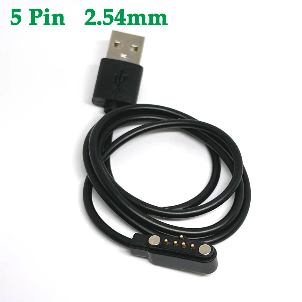 1pcs 5 pin Pogo Magnet Cable for Kids Smart Watch Charging Cable USB 2.54mm Charge Cable for A20 A20S TD05 V6G Magnetic Charger