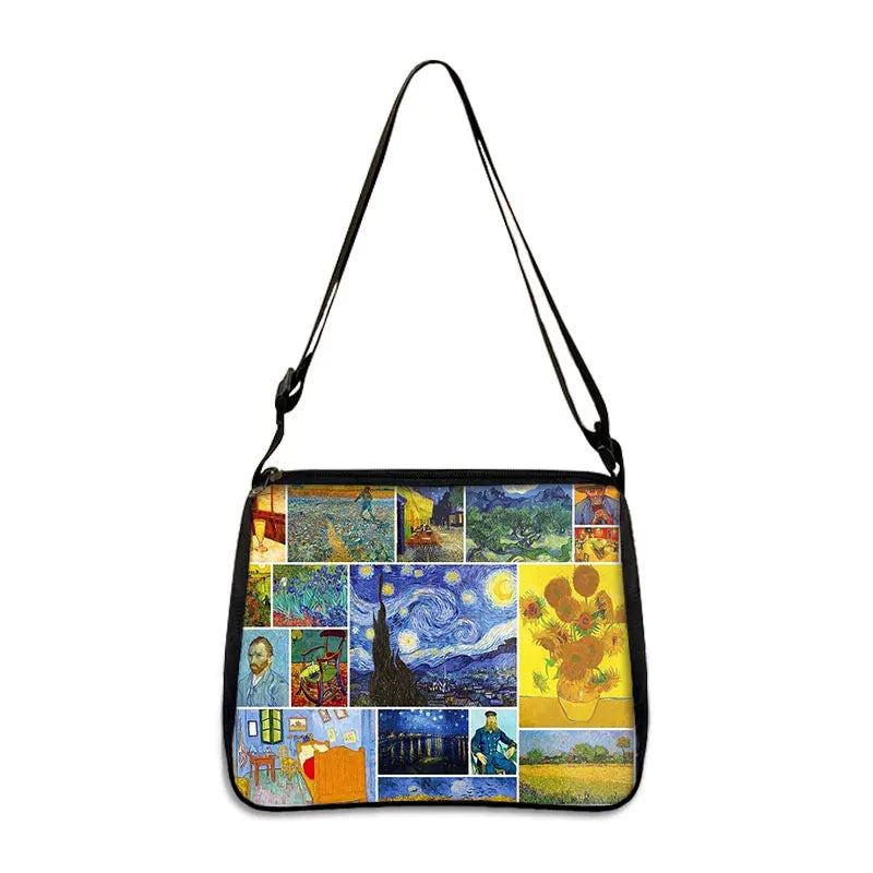 Van Gogh Art Famous Paintings Handbag Women Shoulder Bags Oil Painting Starr Night / Mona Lisa Shopping Bag Canvas Tote Bags