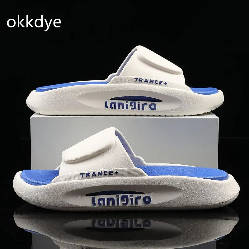 2023 New  Summer Men Slippers Soft Sandals Comfortable Beach Casual Shoes Lightweight Eva Flat Non-slip Wear-Resistant Sandals