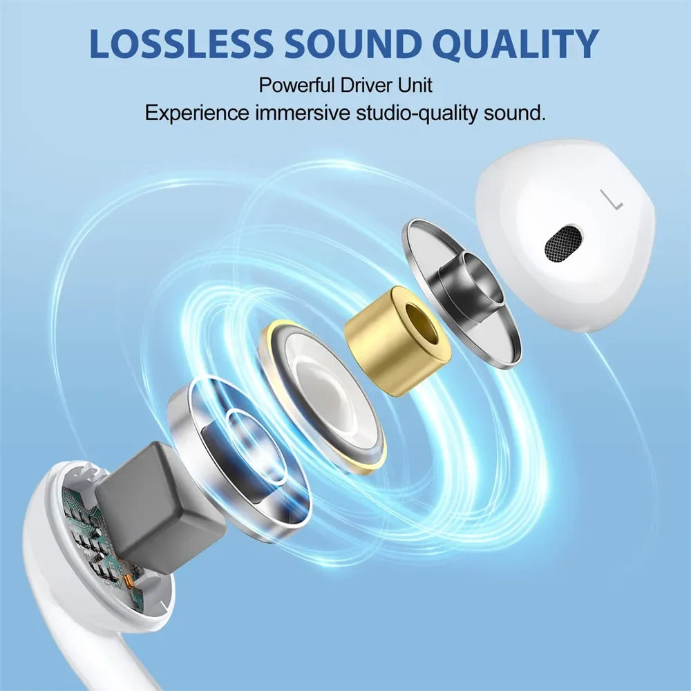 Original Headphones For Apple iPhone 15 14 11 12 13 Pro Max Earphones XR X XS 8 Plus Bluetooth Wired Earbuds Headset Accessories