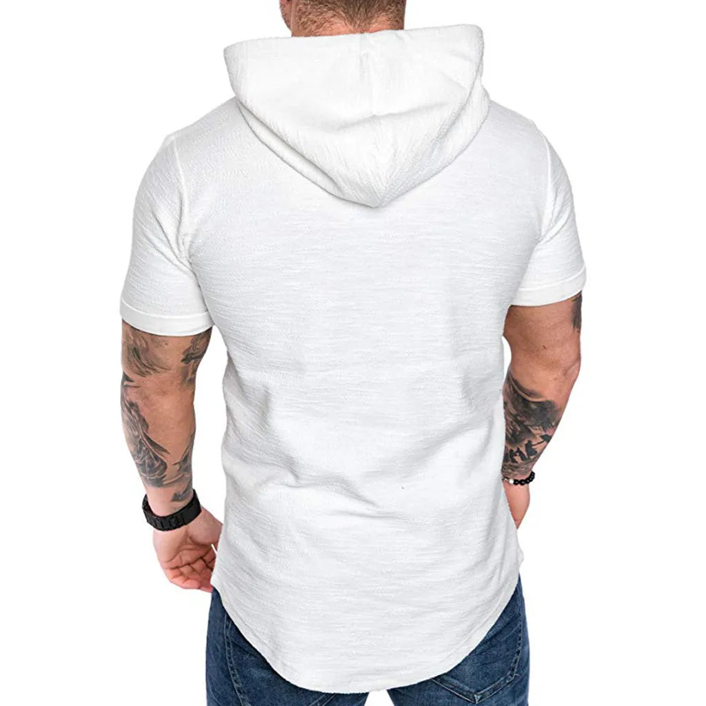 MRMT 2023 Brand New Mens Hoodies Sweatshirts Short Sleeve Men Hoodies Sweatshirt Casual Solid Color Man hoody For Male Hooded