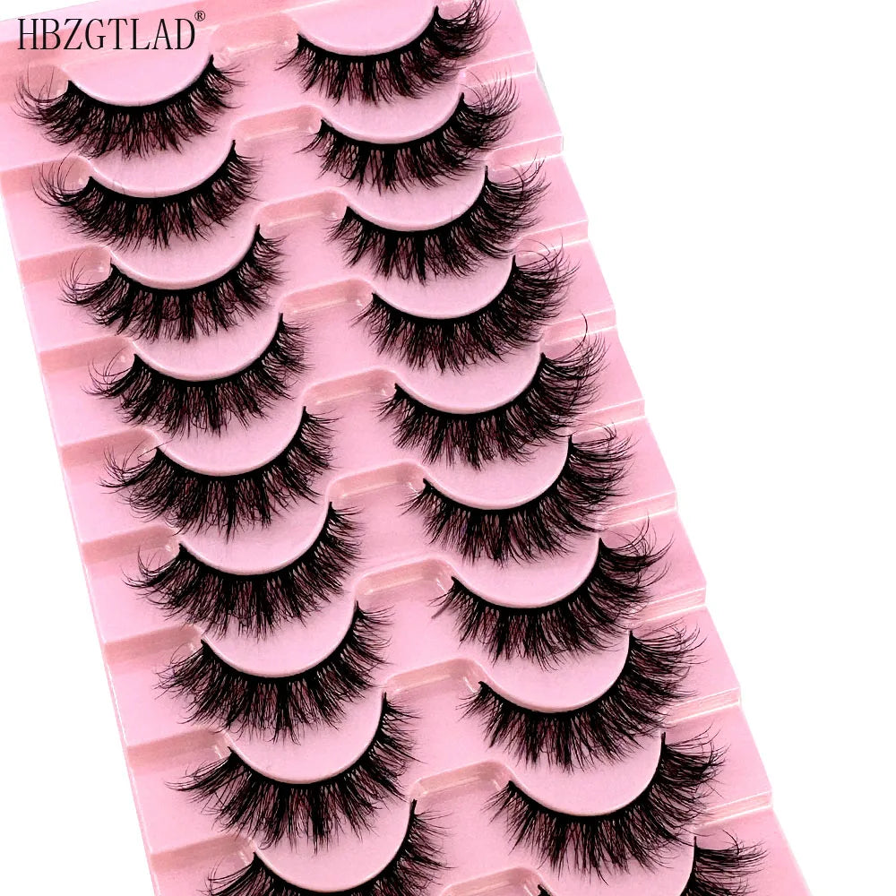 NEW Mink Lashes Natural Look False Eyelashes Wispy Cat Eye Lashes Fluffy 3D Mink Lashes Natural Fake Lashes Strip Lashes 10Pairs