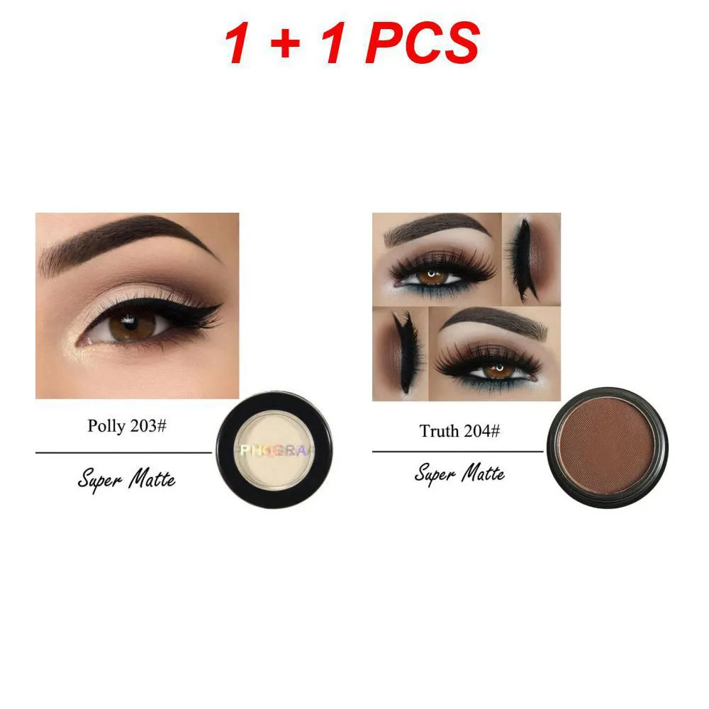 PHOERA Matte 12 Colors Eye Shadow Powder Easy To Color Single Eyeshadow Palette Long-lasting Beauty Eye Makeup Cosmetics TSLM1