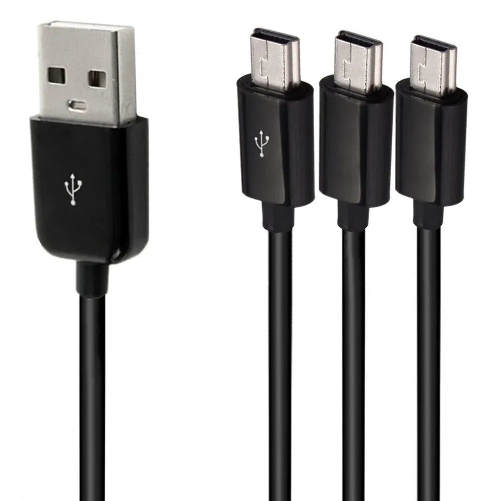 1M USB A Male 1 to 3 Mini USB 5pin 3 in 1 mini usb data charger cable 1meter Fast Charging Mini USB Y Splitter Cable