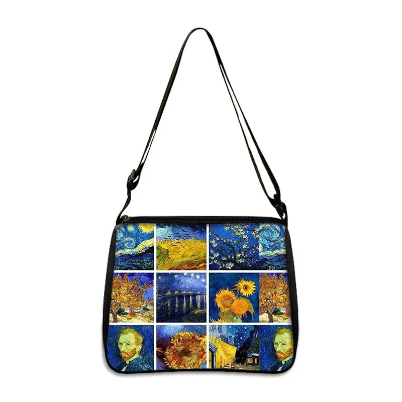 Van Gogh Art Famous Paintings Handbag Women Shoulder Bags Oil Painting Starr Night / Mona Lisa Shopping Bag Canvas Tote Bags