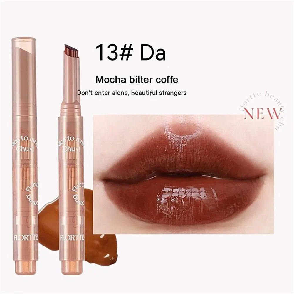 Flower Series Heart-shaped Lipstick Nourishing Mirror Water Jelly Lip Makeup Long-lasting Waterproof Lip Gloss Women Cosmetic