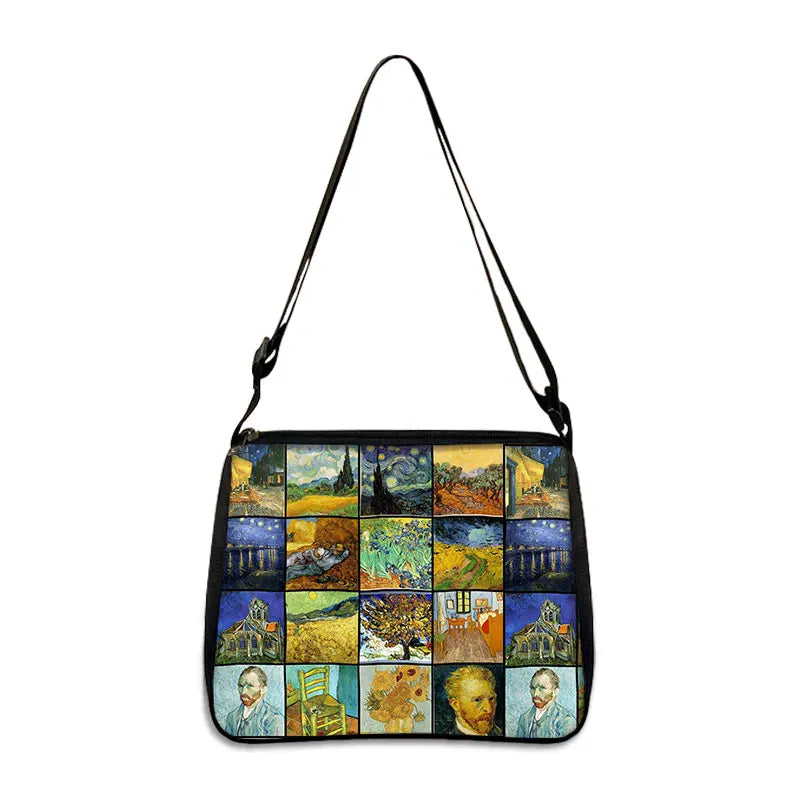Van Gogh Art Famous Paintings Handbag Women Shoulder Bags Oil Painting Starr Night / Mona Lisa Shopping Bag Canvas Tote Bags