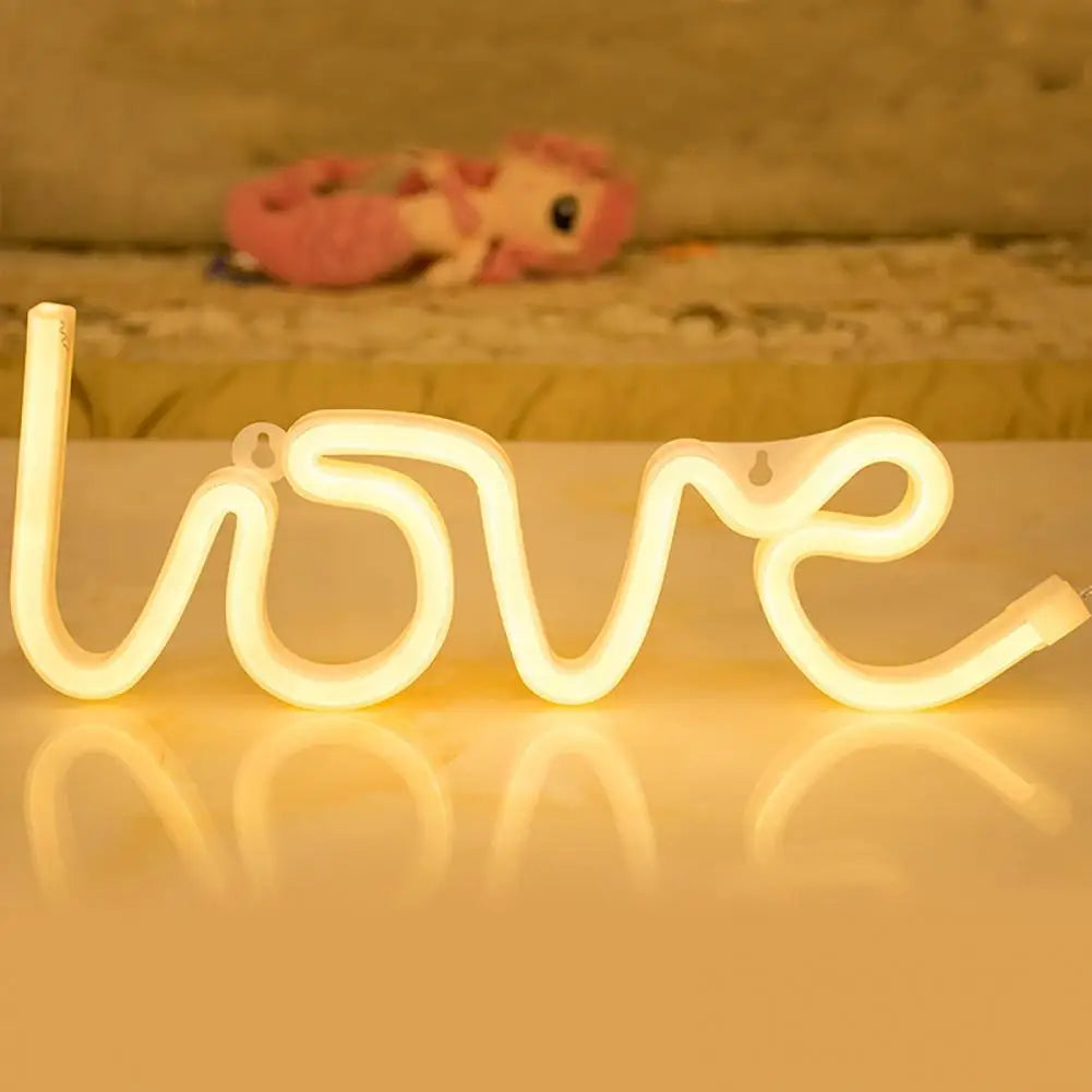Practical Neon Sign Decor Adorable Appearance Neon Lamp Energy-Saving Love Shape LED Neon Sign Light  Extremely Safe