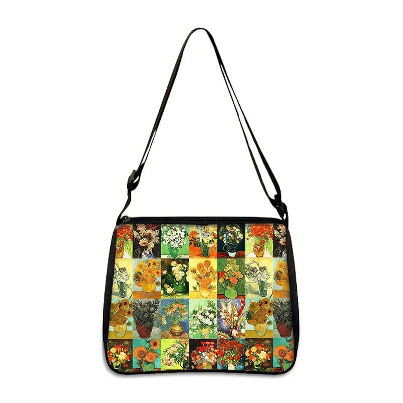 Van Gogh Art Famous Paintings Handbag Women Shoulder Bags Oil Painting Starr Night / Mona Lisa Shopping Bag Canvas Tote Bags