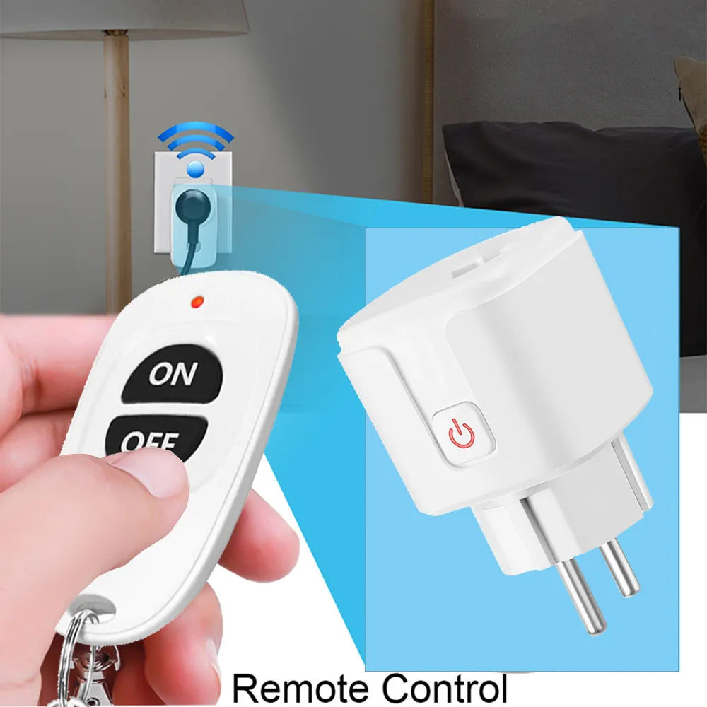 433 mhz Wireless Remote Control Switch  110V 220V 16A EU FR Smart Socket Plug Remote ON OFF Electrical Outlets for Light