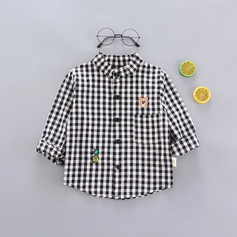 DIIMUU Spring Autumn Kids Baby Boys Cotton Clothes Shirt Toddler Girls Tee Clothing Children Wears Infant Blouse 1 2 3 4 5 Years