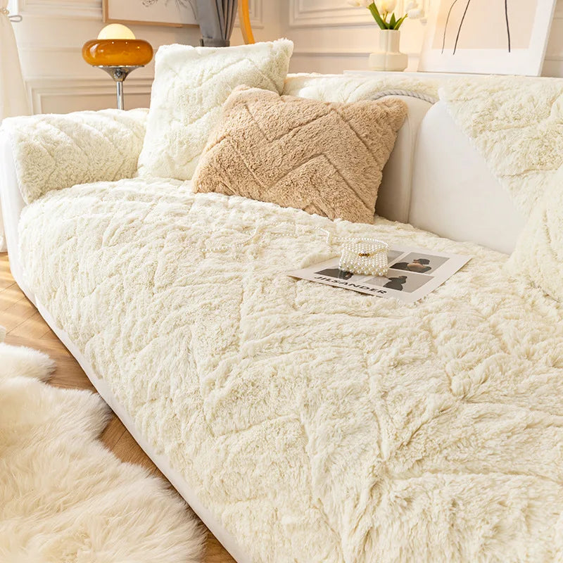 New Thicken Plush Sofa Slipcover Slip Resistant Sofa Towel Seat Cushion Chair Couch Cover Sofa Covers for Living Room Decor 1PC